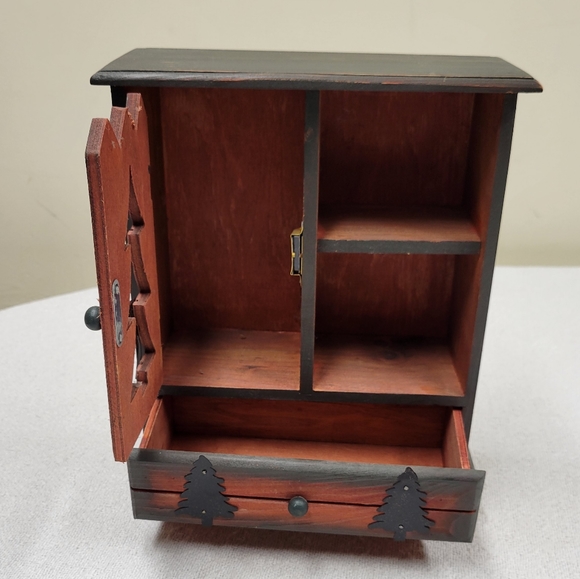 Deer and Pine Trees Cottage Cabinet - Picture 5 of 8